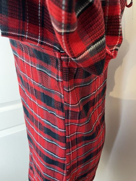 Next Size 10 Check Plaid Shift Dress Red Tartan Smock Festive Xmas Party Black - Picture 5 of 12